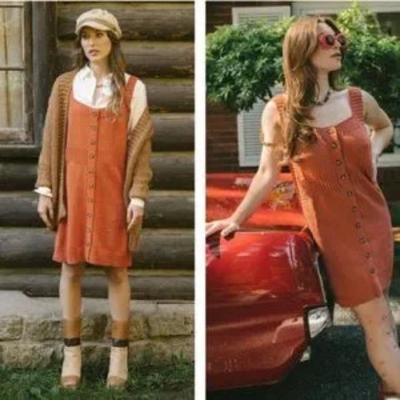 JACKSON ROWE | knit saranda dress Tiger lily | size large - Picture 2 of 6